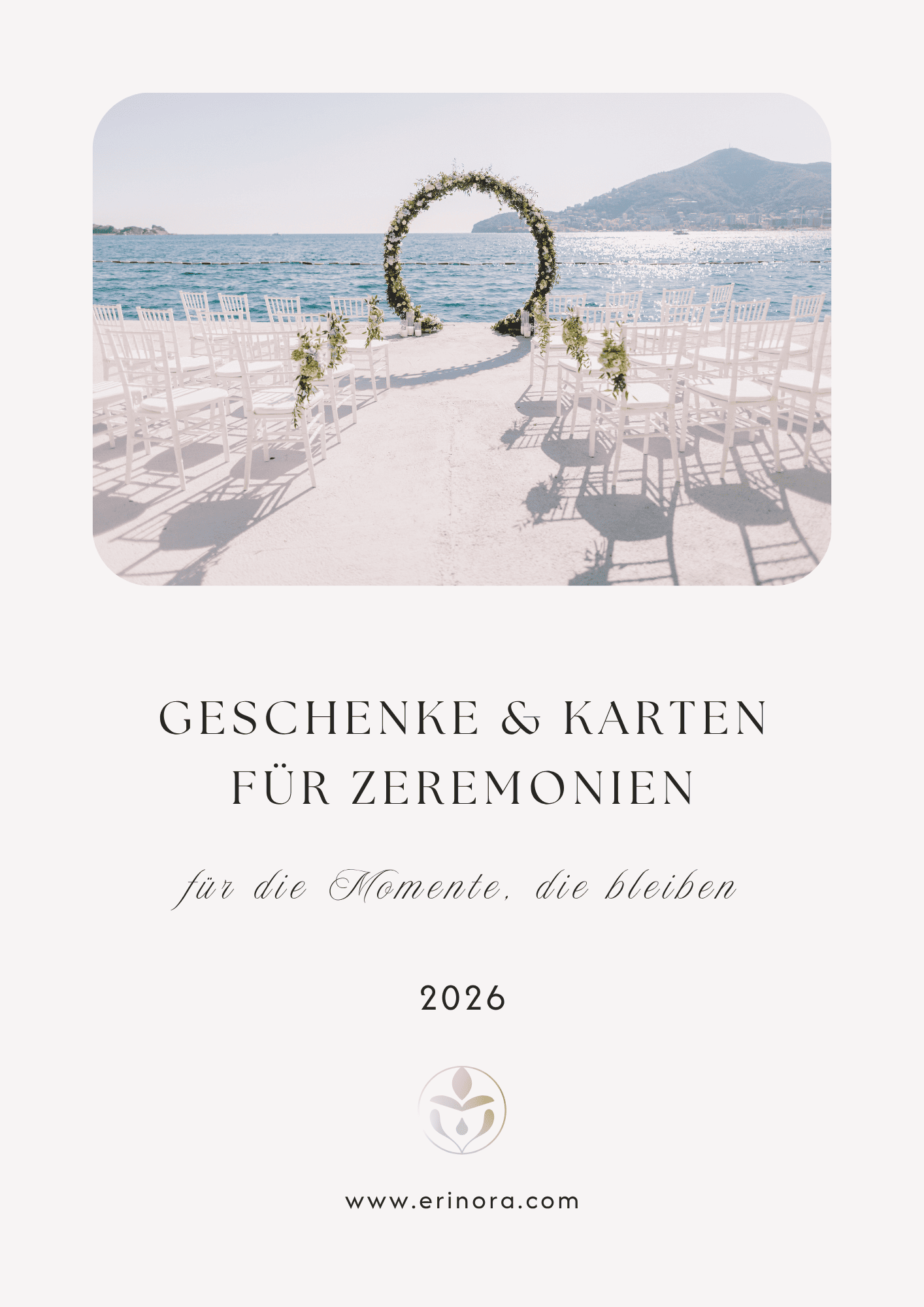 Erinora Katalog 2026 für handgefertigte, nachhaltige Gastgeschenke mit Bio-Tee.