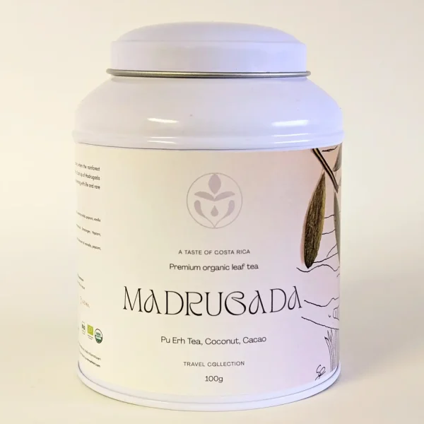 Latta di tè pu-erh biologico in foglie Madrugada di Erinora esotico e robusto