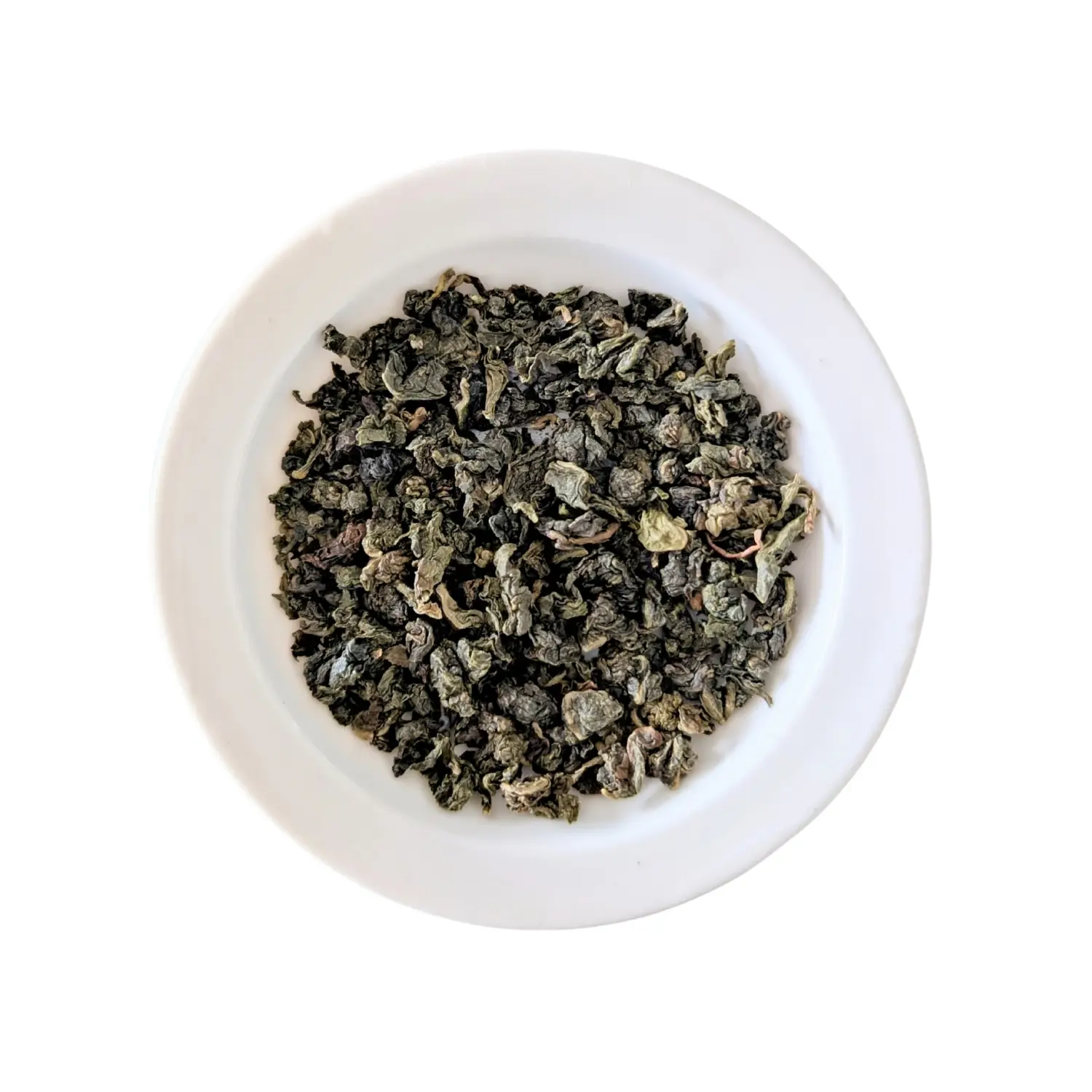 Erinora organic Tie Guan Yin oolong tea leaves in a bowl