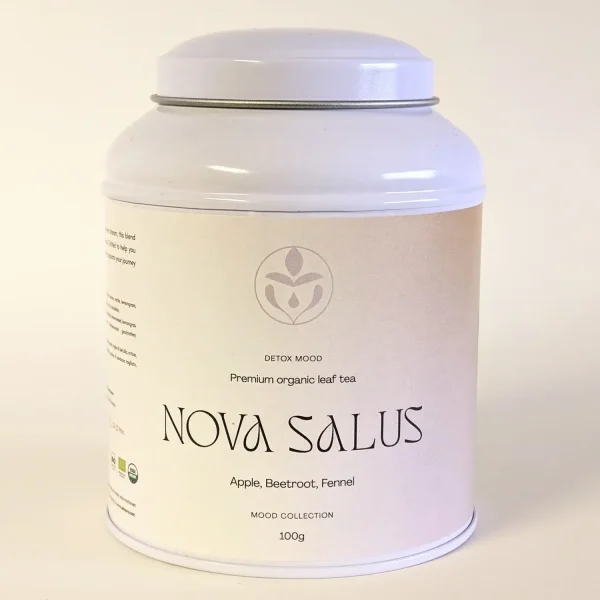 Erinora organic loose-leaf detox fennel herbal tea Nova Salus tin