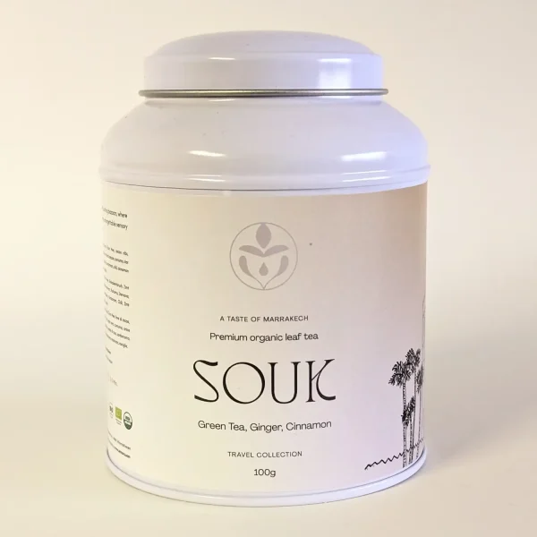 Erinora organic loose-leaf spiced green tea Souk tin